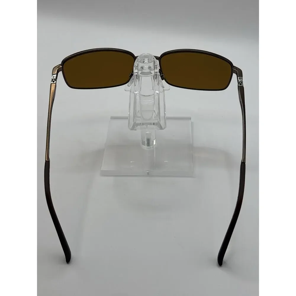 TurboFlex TF368 Brown Rectangular Sunglasses 54-18 Memory Metal Frame